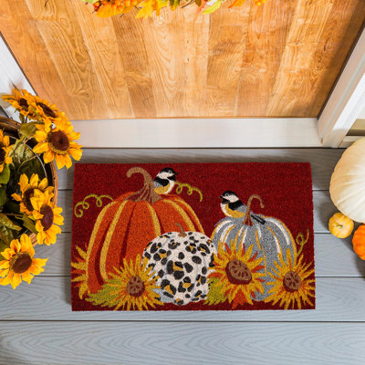 Animal Print Pumpkin Coir Mat