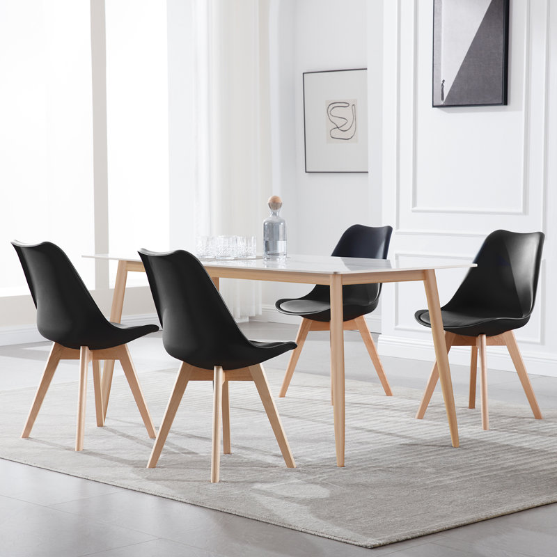 48cm H Upholstered Side Chair, Black