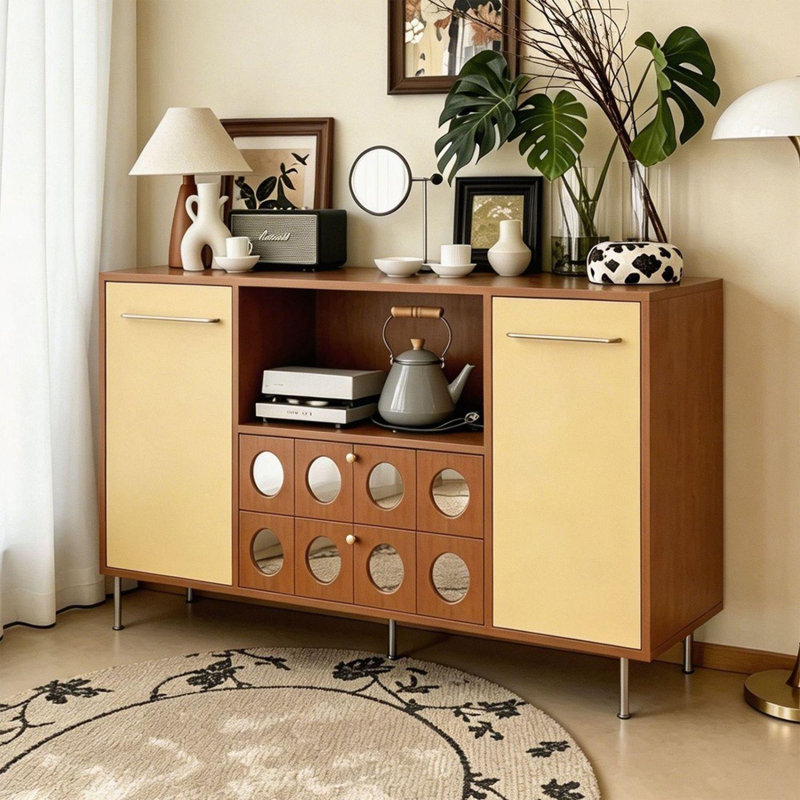 Table de buffet en acier inoxydable, 35.43" H x 51.18" W x 15.75" D