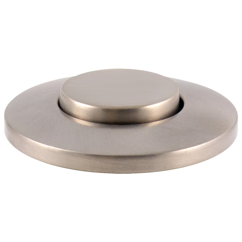 Interrupteur d'air d'évacuation des déchets d'évier et boîtier de commande à sortie simple - bouton de chasse, Nickel satiné