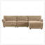 Canapé modulaire en L de 110 po avec siège très large, charge USB et de type C, accoudoir pétale, mousse haute densité, repose-pieds à mouvement libre, structure en bois, chenille, 4 sièges-118132922