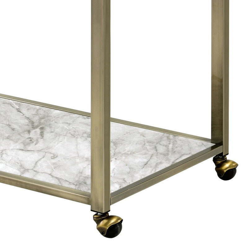 Janova Bar Cart in Clear and Brass