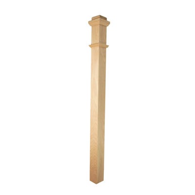 bingltd - Poteau de poteau en bois de chêne rouge de style contemporain de 40,5 po de hauteur non fini - ensemble de 1 (SP4075-RO-UNF)