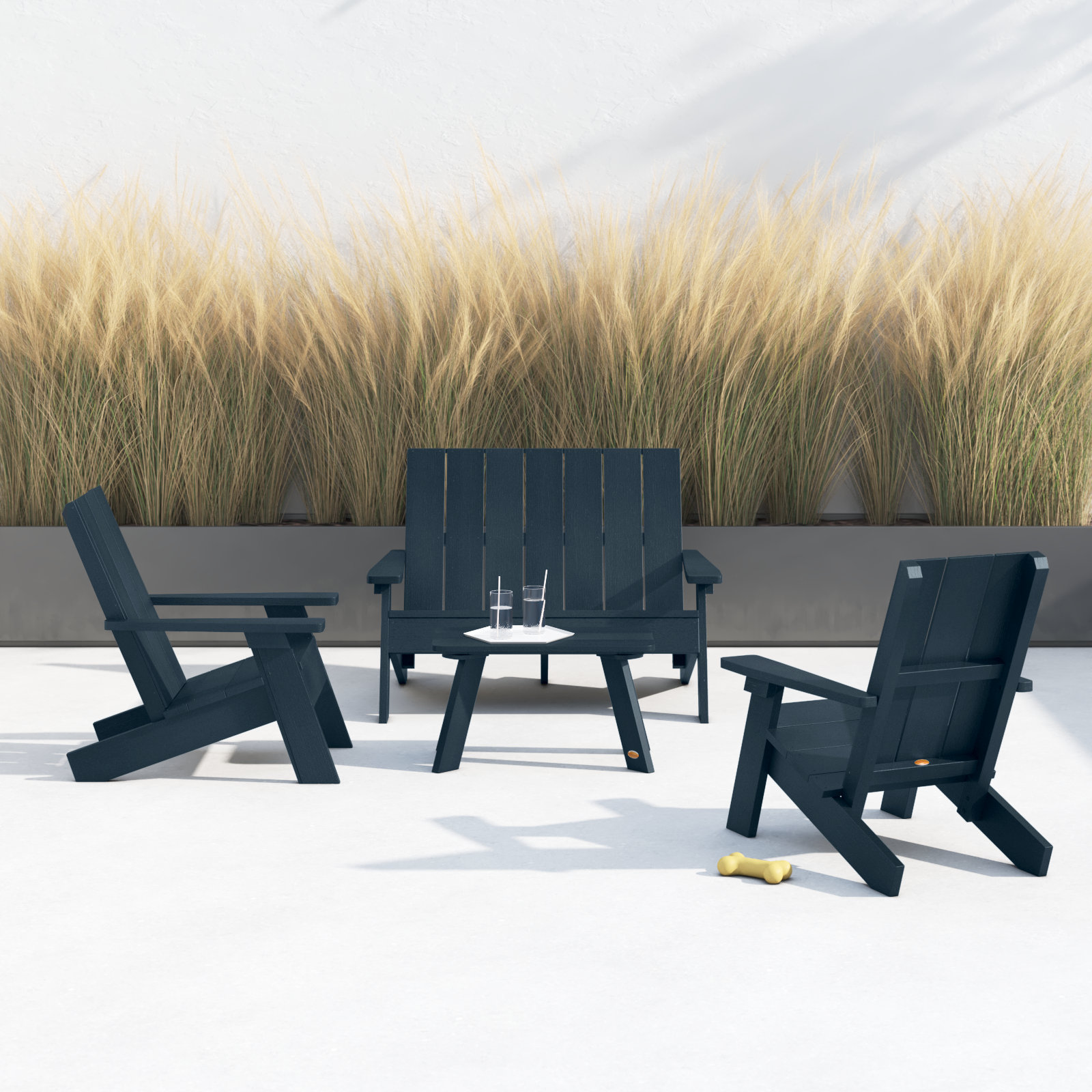 Byrnes 4 - Person Patio Conversation Set, Federal Blue