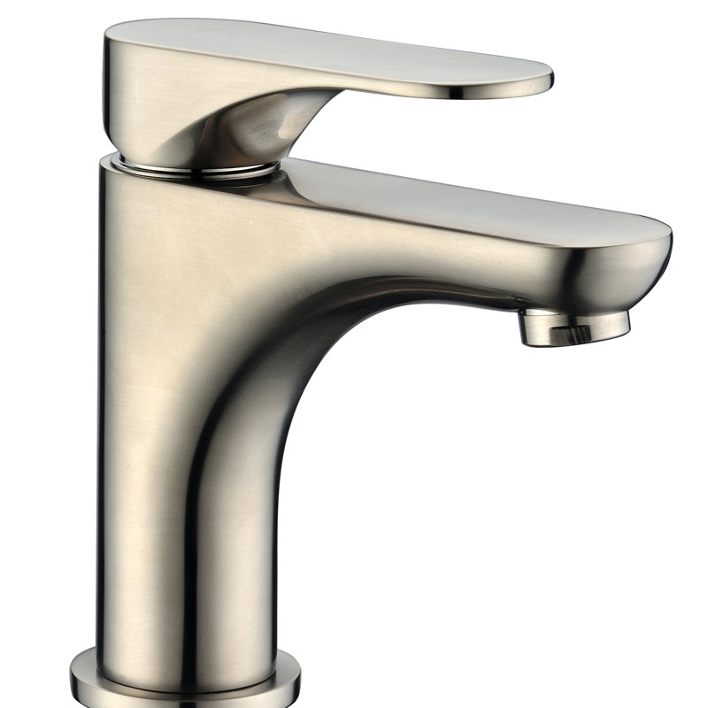 Single-Hole Single-handle Bathroom Faucet with Drain Assembly, Brushed Nickel