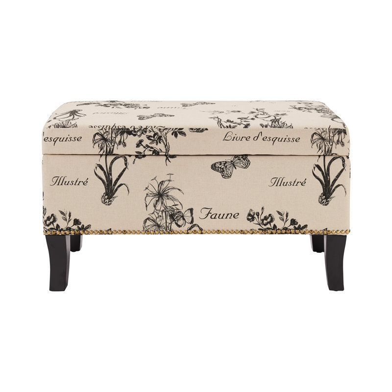 Pierro Upholstered Storage Bench, Botanical