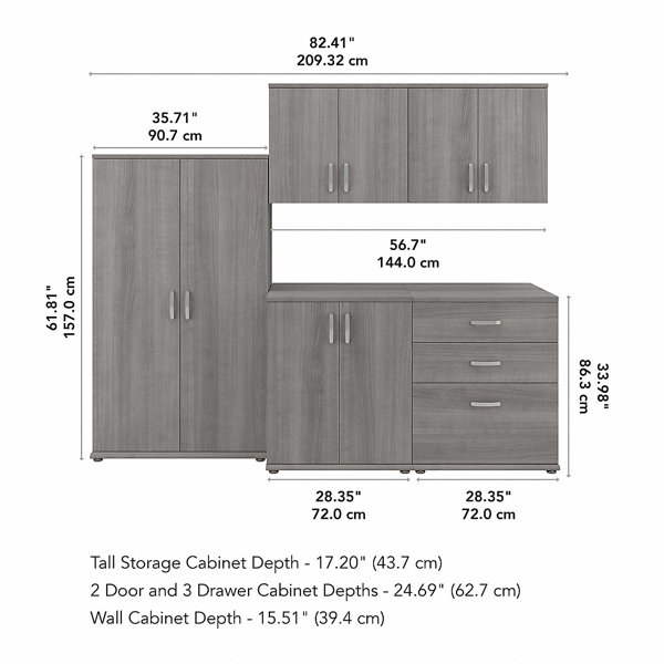 Bush Business Furniture Universal Tall Storage Cabinet with Doors