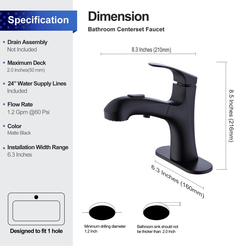 Vessel Sink Faucet Single-handle Bathroom Faucet, Matte Black
