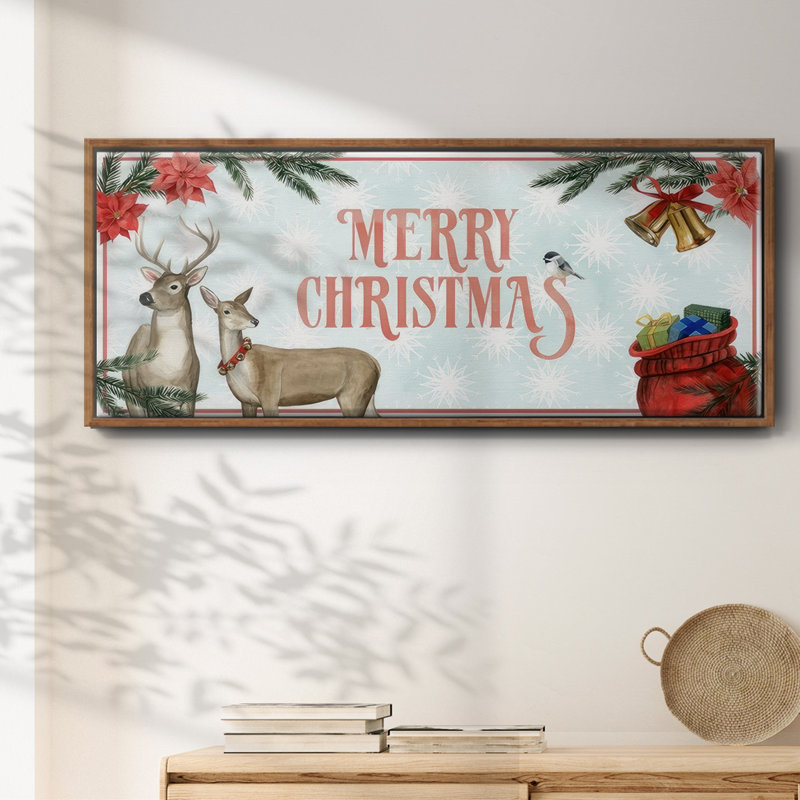Merry Christmas - toile encadrée, H 20 po x l 50 po