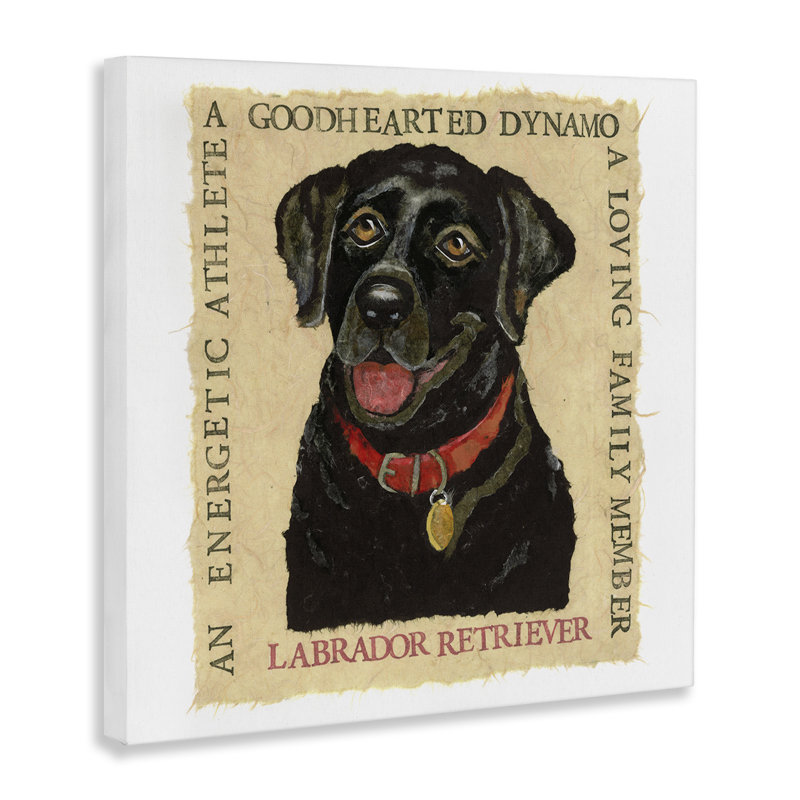 Art mural sur toile amusant "Labrador noir" par Nancy Overton, H 24 po x l 24 po
