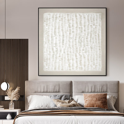 Neutral Abstract Line Design Illustrations Extra Large Framed Wall Art Print Decor (Framed Assembly Required)