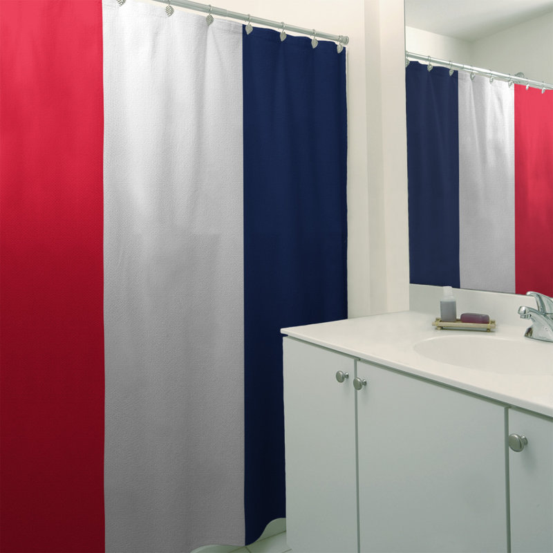 Single Shower Curtain, Red/White/Navy