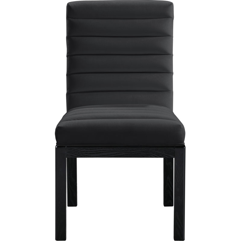 Chaise en velours Evelyn Lametra, Velours noir, Noir