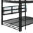 Metal Queen Over Queen Bunk Bed With Storage Cabinets And LED