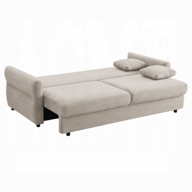 Canapé-lit en tissu l 91,6 po Kopstal, Beige