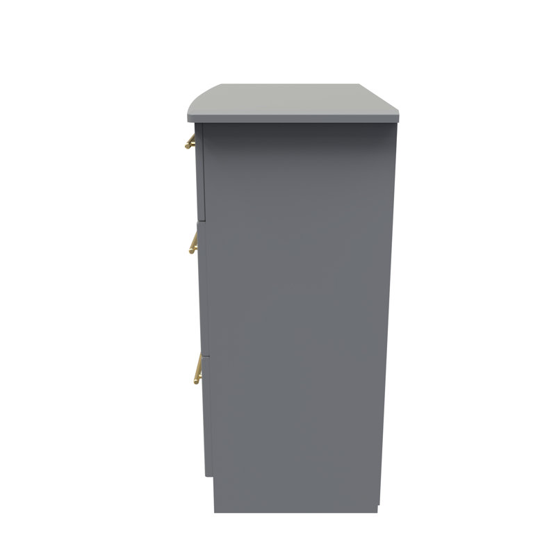 Fully Assembled Cillian 3 - Drawer Chest of Drawers, Dusk Grey