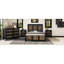 Lit double moderne, noir avec bandes décoratives en bois, lattes en contreplaqué pour base de lit solide, noir, garniture, support de lattes, capacité de charge de 600 lb