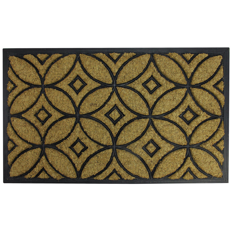 Brown and Black Geometric Doormat 30" x 18"