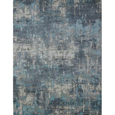 Contemporary One-of-a-Kind Rectangle 6 X 9 Hand Knotted Area Rug
