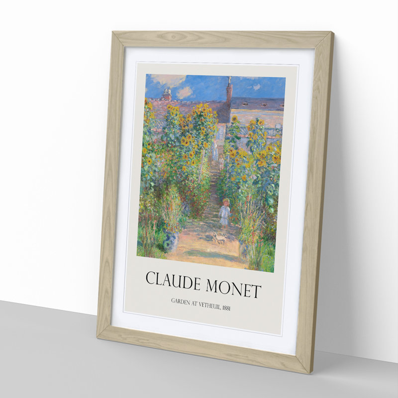 Garden At Vetheuil by Claude Monet Framed Print, 65cm H x 48cm W x 2cm D, Oak Framed