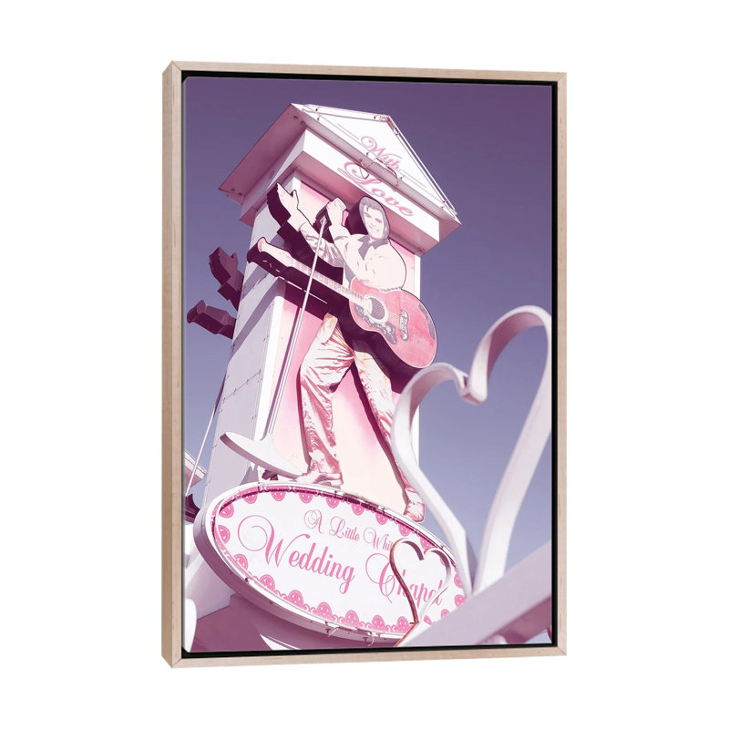 Wedding Chappel Elvis Las Vegas by Pictufy Studio III - Gallery-Wrapped Canvas Giclée on Canvas, Natural Wood