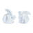 Marble Design Rabbit Shelf Sitter (Set of 2)