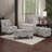 Large Upholstered Rectangular Storage Ottoman Bench With Hinged Lid, Slate Damask