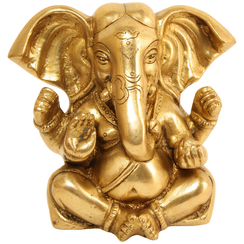 Ganesha assis avec marque Trident et grandes oreilles