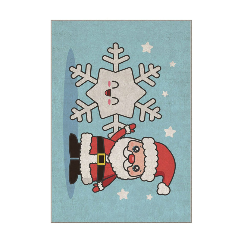 Tapis rectangulaire en polyester tissé à la machine bleu / blanc / rouge, Rectangle 4 pi 7 po x 7 pi 3 po