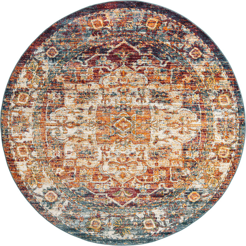 Charian Oriental Indoor Rug, Round 7'10"