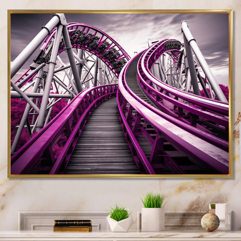 Rollercoaster Lo boucles Dreams I, 12" H x 20" W, Cadre flottant doré