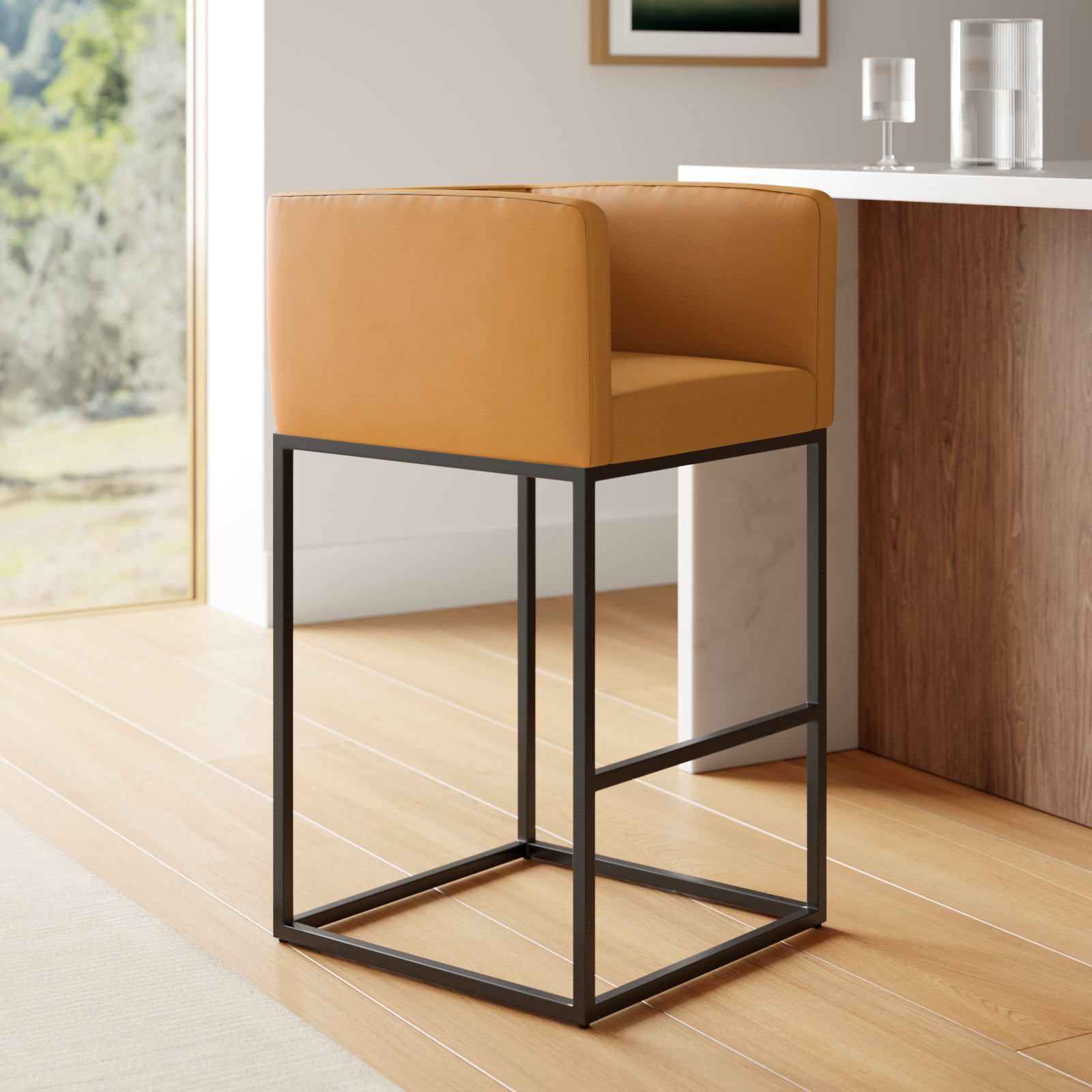 29" Bar Stool, Counter Stool (25" Seat Height), Clay
