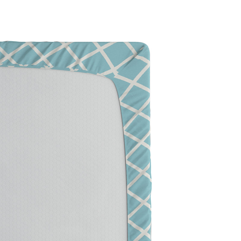 Microfiber Geometric Fitted Sheet, Full Fitted Sheet, Pattern 1