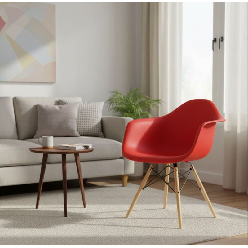 Fauteuil en plastique Yashoda, rouge