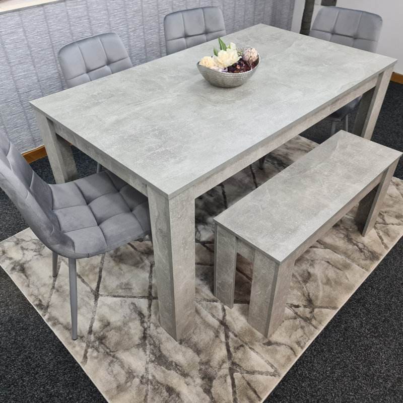 Pinkley 6 - Person Dining Set, Grey, 75cm H x 117cm W x 77cm D