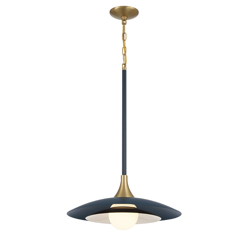 Luminaire suspendu 1 lumière Welsh, Bleu et noir