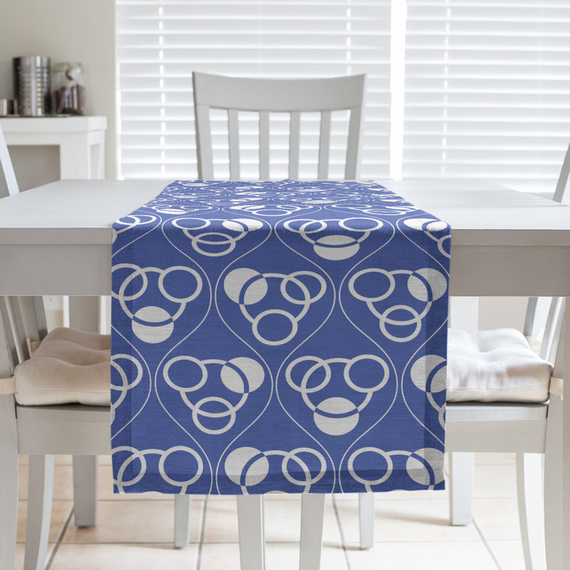 Chemin de table Classic, 16 po x 72 po, Bleu/blanc