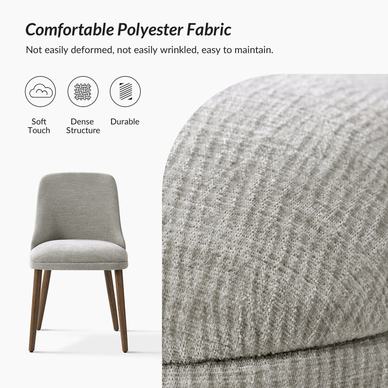Ensemble de chaises de salle à manger rembourrées l 19,25 po Kanalu, 6, Gris