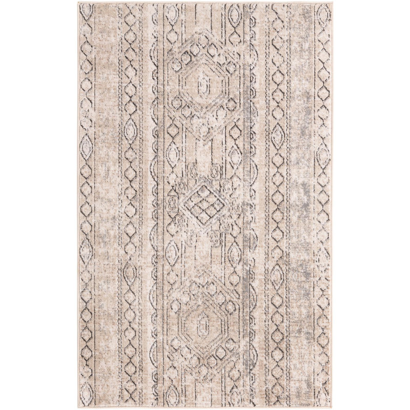 Tapis de chemin de fer contemporain de couleur Biscotti Wenden, Rectangle 3 pi 3 po x 5 pi 3 po