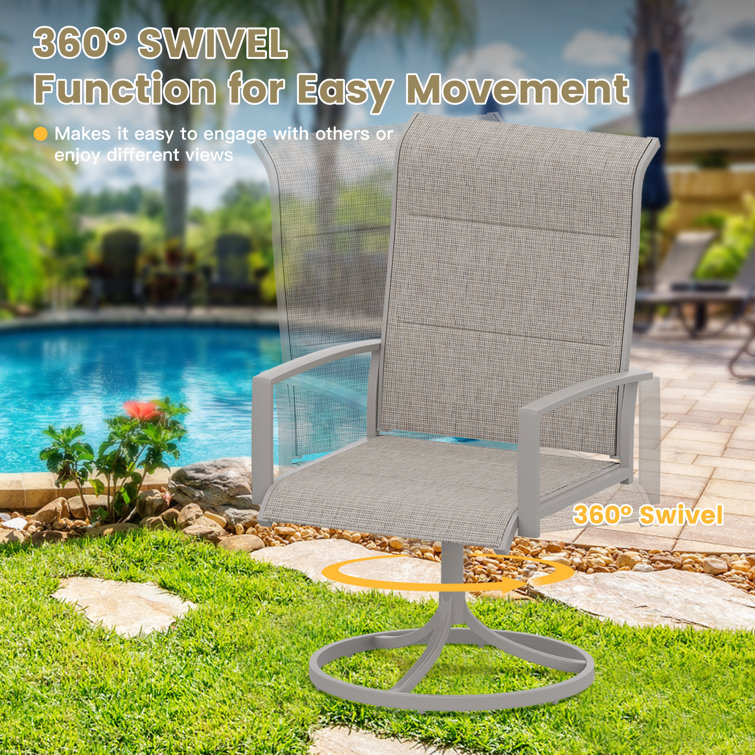 Tichelle Metal Outdoor Dining Armchair (Set of 2)