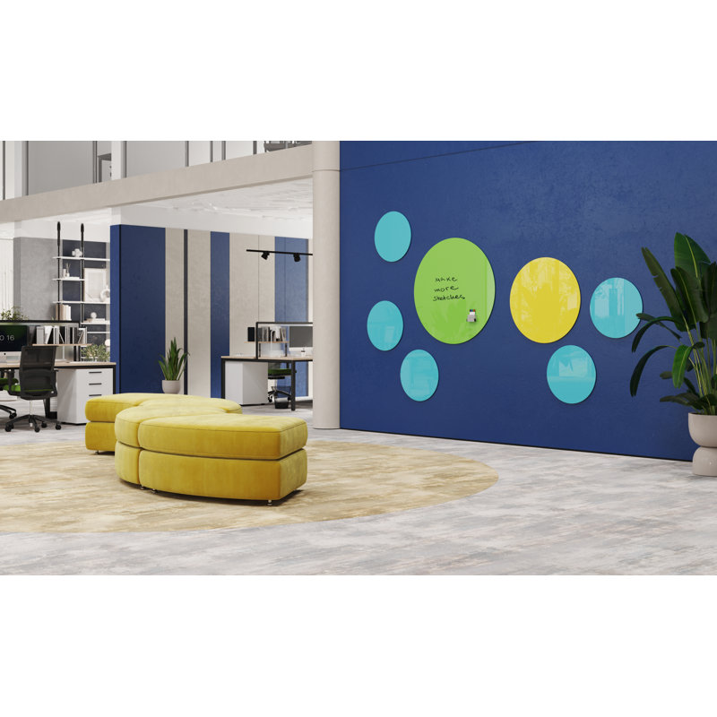 Panneau de verre circulaire à profil bas Coda, 24 po x 24 po, Vert