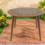 Table de patio en bois d'acacia durable, finition teck moderne, utilisation intérieure et extérieure