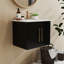 Ensemble de meuble-lavabo mural à double porte avec lavabo-1057889860