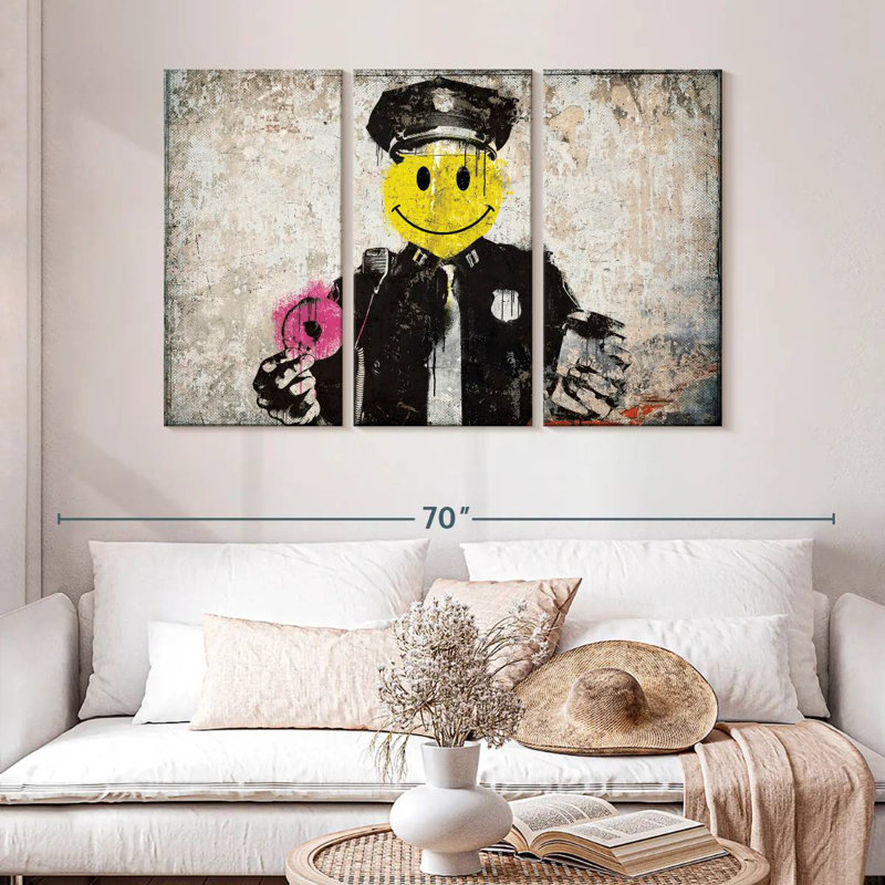 Khyia Smiley Cop Breakfast, 32" H x 50" W