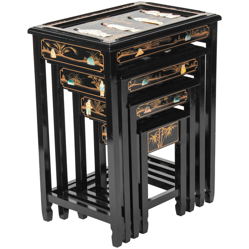 Royal Ladies Black Lacquer Nesting Tables
