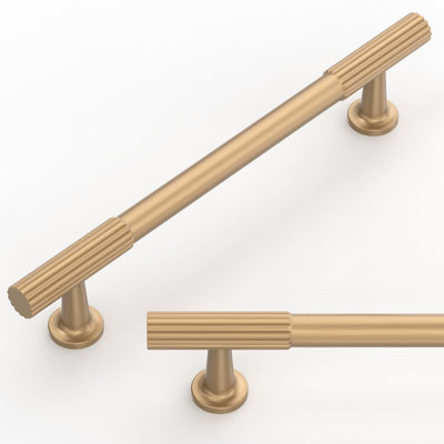 Lot de 10 poignées de meuble en bronze champagne de 128 mm (5 pouces) pour meubles de cuisine et tiroirs.