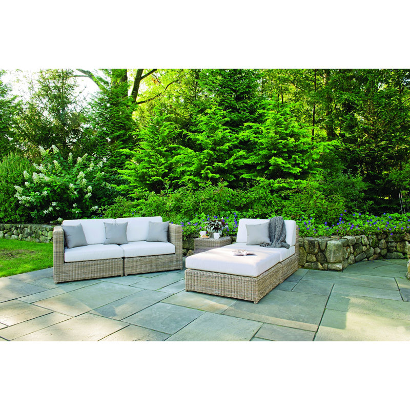 Sag Harbor Outdoor One Arm Lounge Chair, Sag Harbor Classic White, Canvas Rain