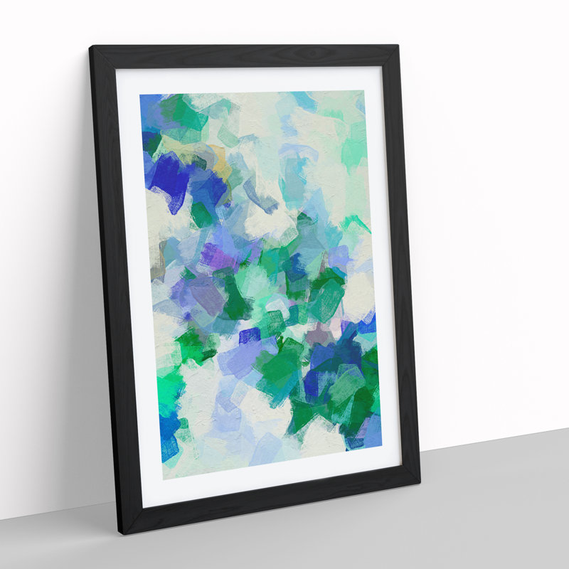 Pressure Drop Abstract - Wall Art, Black Framed, 66cm H x 48cm W, White