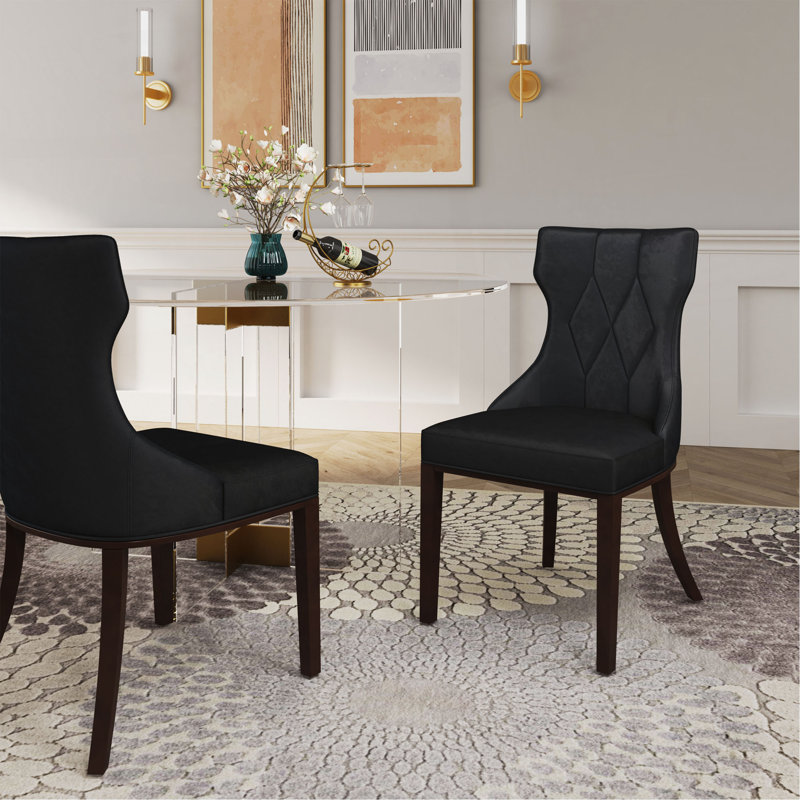 Ensemble de 2 chaises de salle à manger, Noir