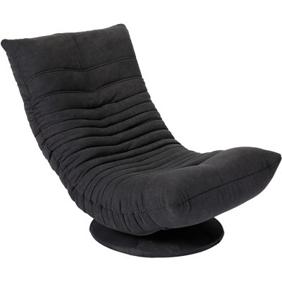 BirdRock Home Reclining Swiveling Floor Game Chair in Black